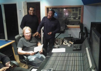 Eddy Francois & the two Jimmy's during Se Vre recording