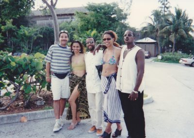 Nestor Azero, Ronald Rubinel, Yvonne, Natacha & Jeff Key Biscayne Miami 1996